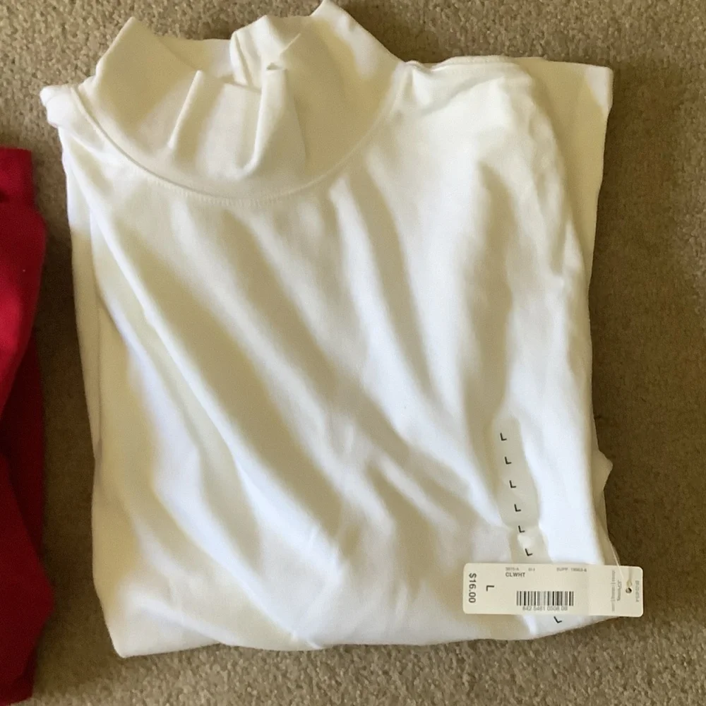 Multiples Red and White Mock Turtlenecks New with Tags - Picture 4 of 4